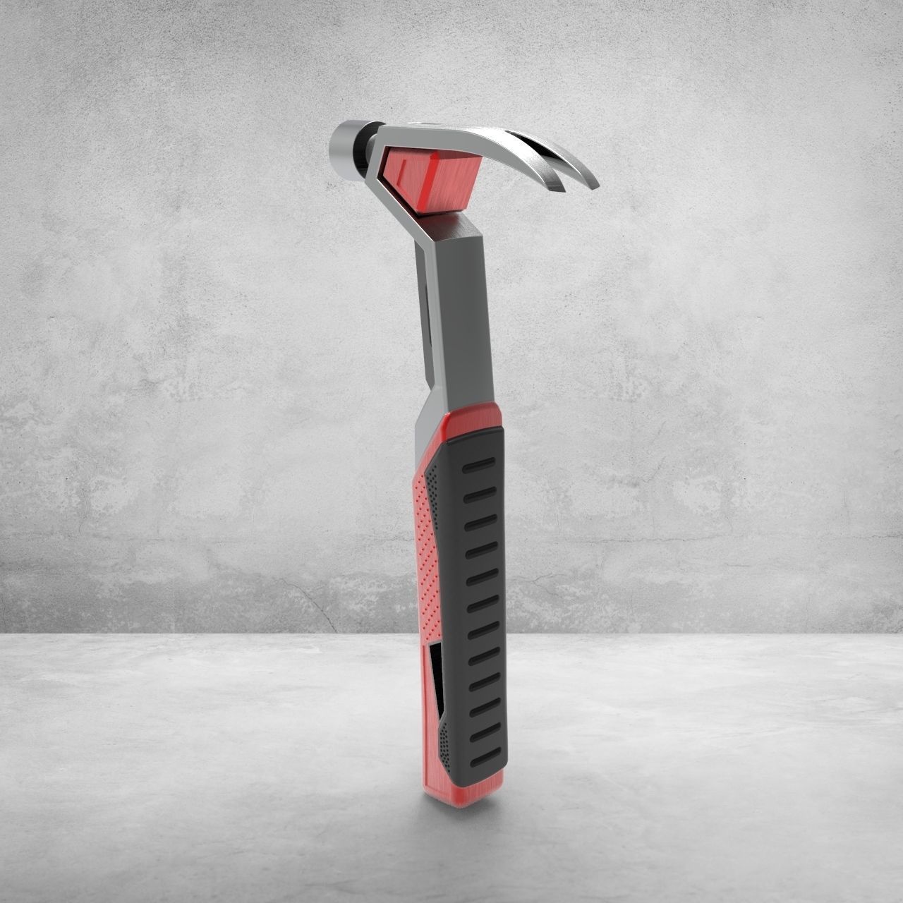 Steel Curved Claw Hammer 3D model_2