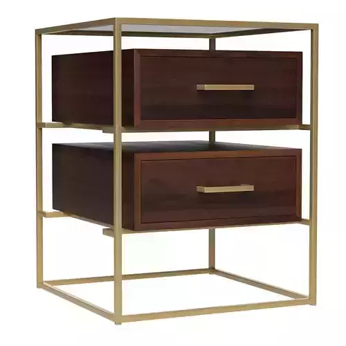 Lyle bedside table with glass top