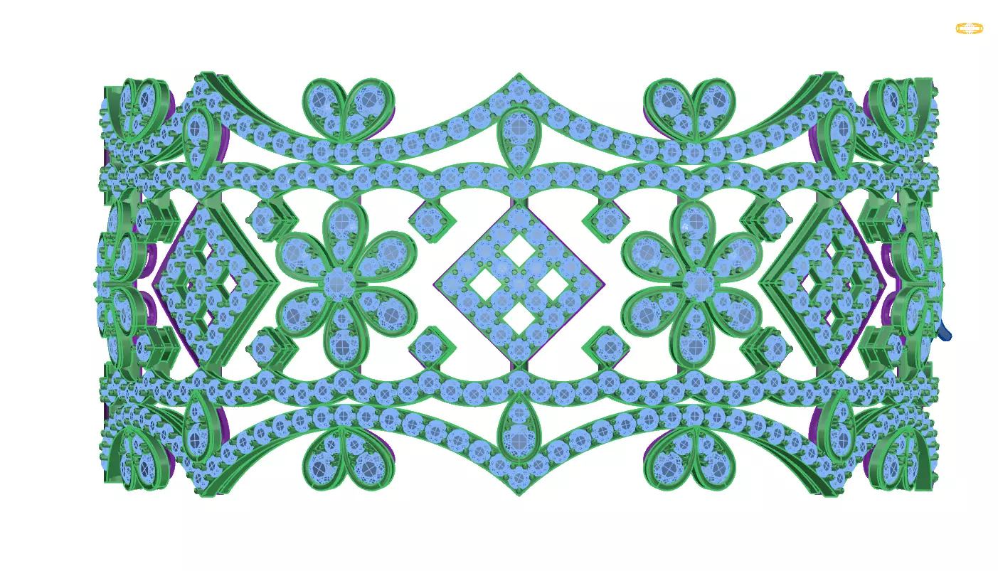 bracelet rhinestone tiara design 3D print model_0