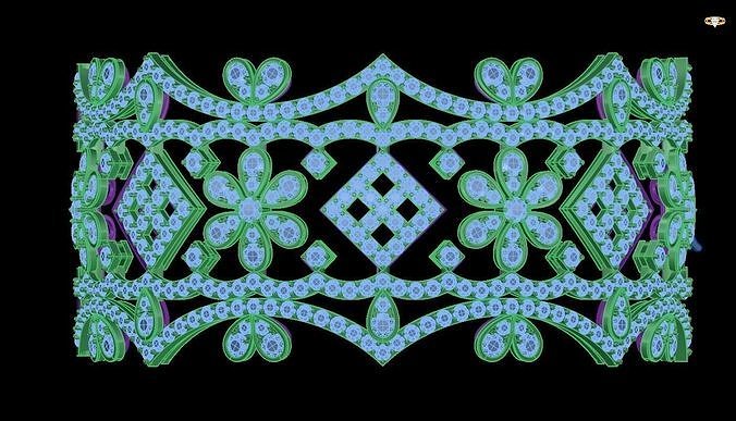 bracelet rhinestone tiara design 3D print model