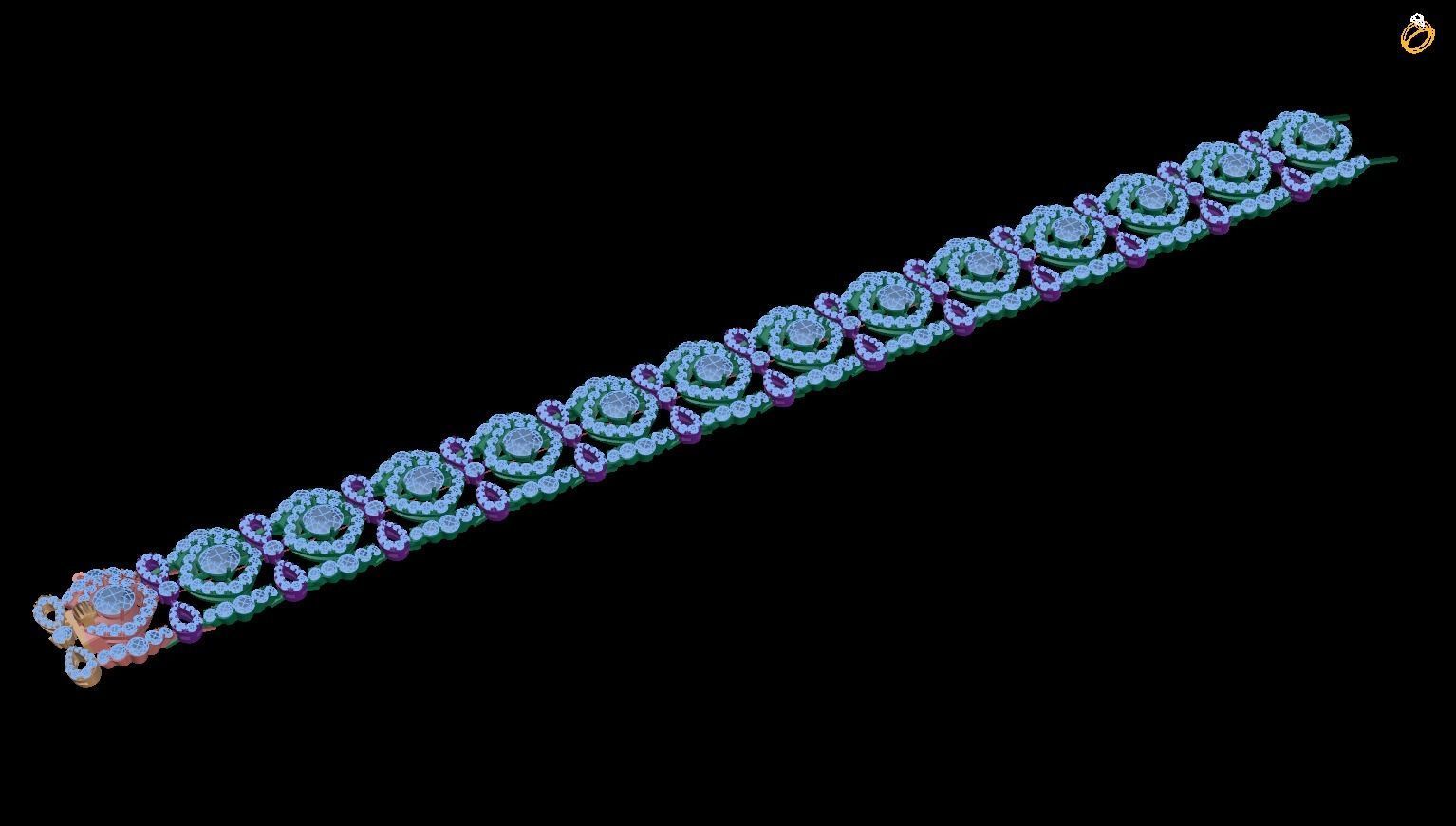 bracelet with flowers 3D print model_1