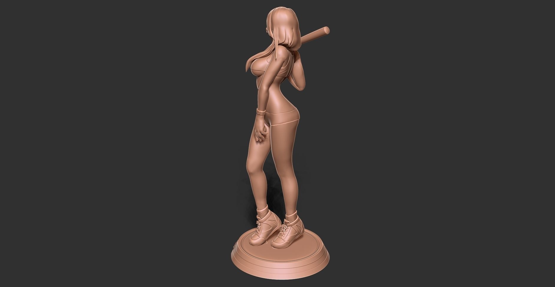 Female baseball player 3D print model_21