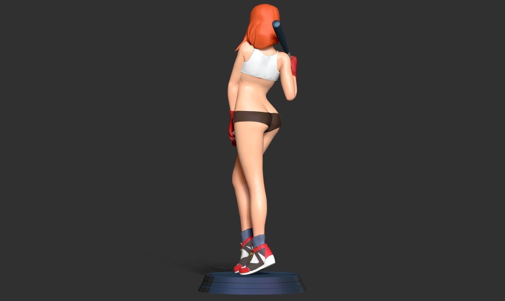 Female baseball player 3D print model_7