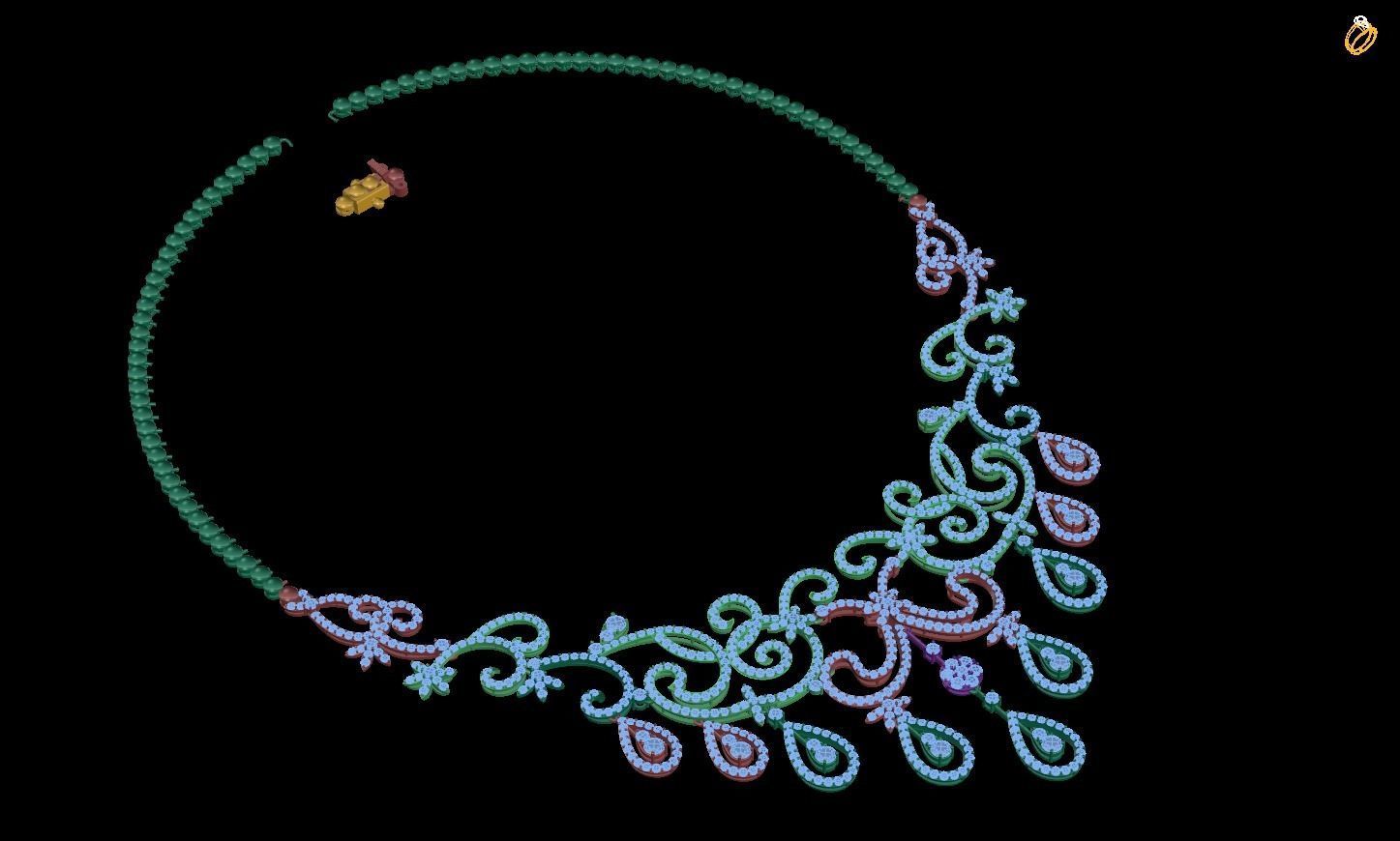 necklaces necklace with crystals 3D print model_1