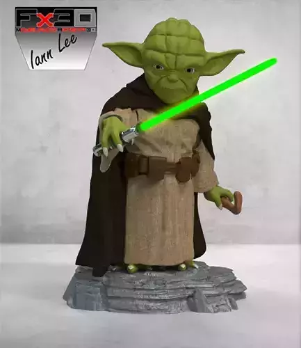 MAESTRO JEDI YODA STAR WARS DIVIDIDO Y CON ENCASTRES 3D print model