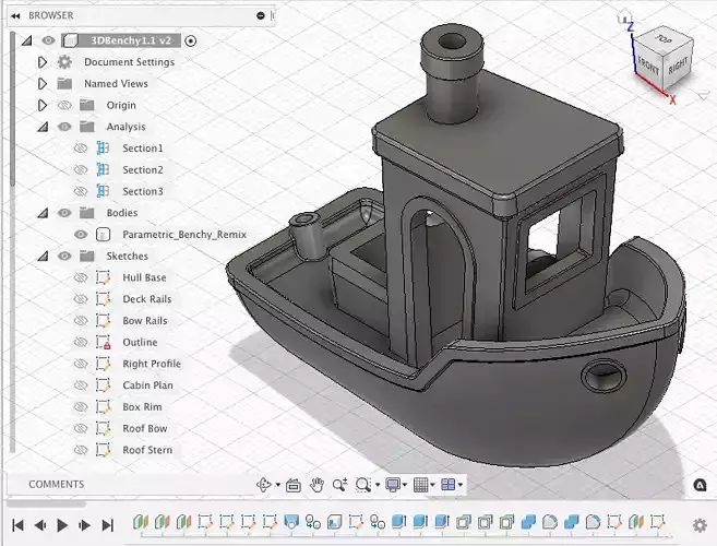 Parametric 3D Benchy in Creative Commons license 3D print model