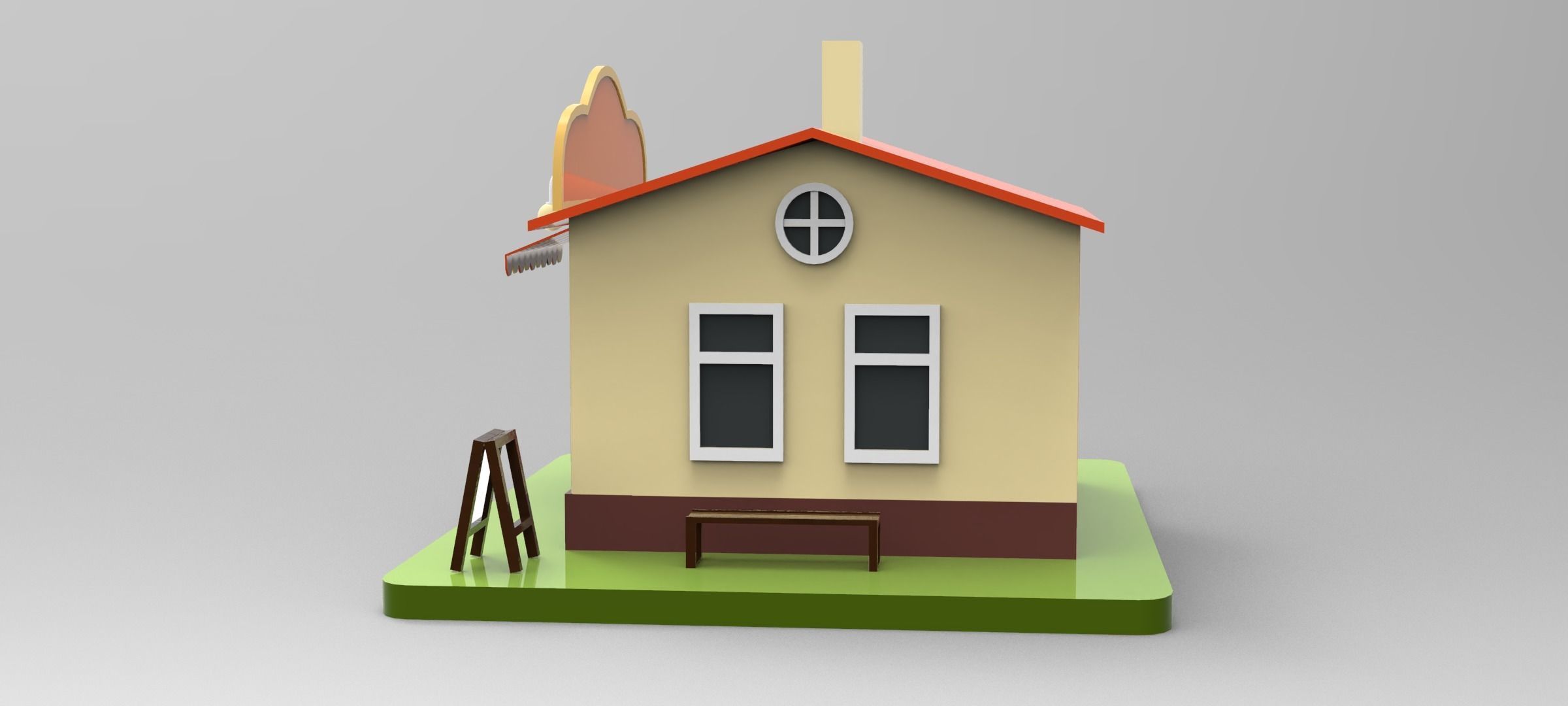 Cartoon Bakery Shop Low-poly 3D model_10