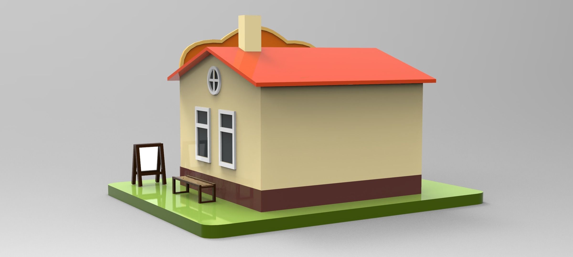 Cartoon Bakery Shop Low-poly 3D model_9