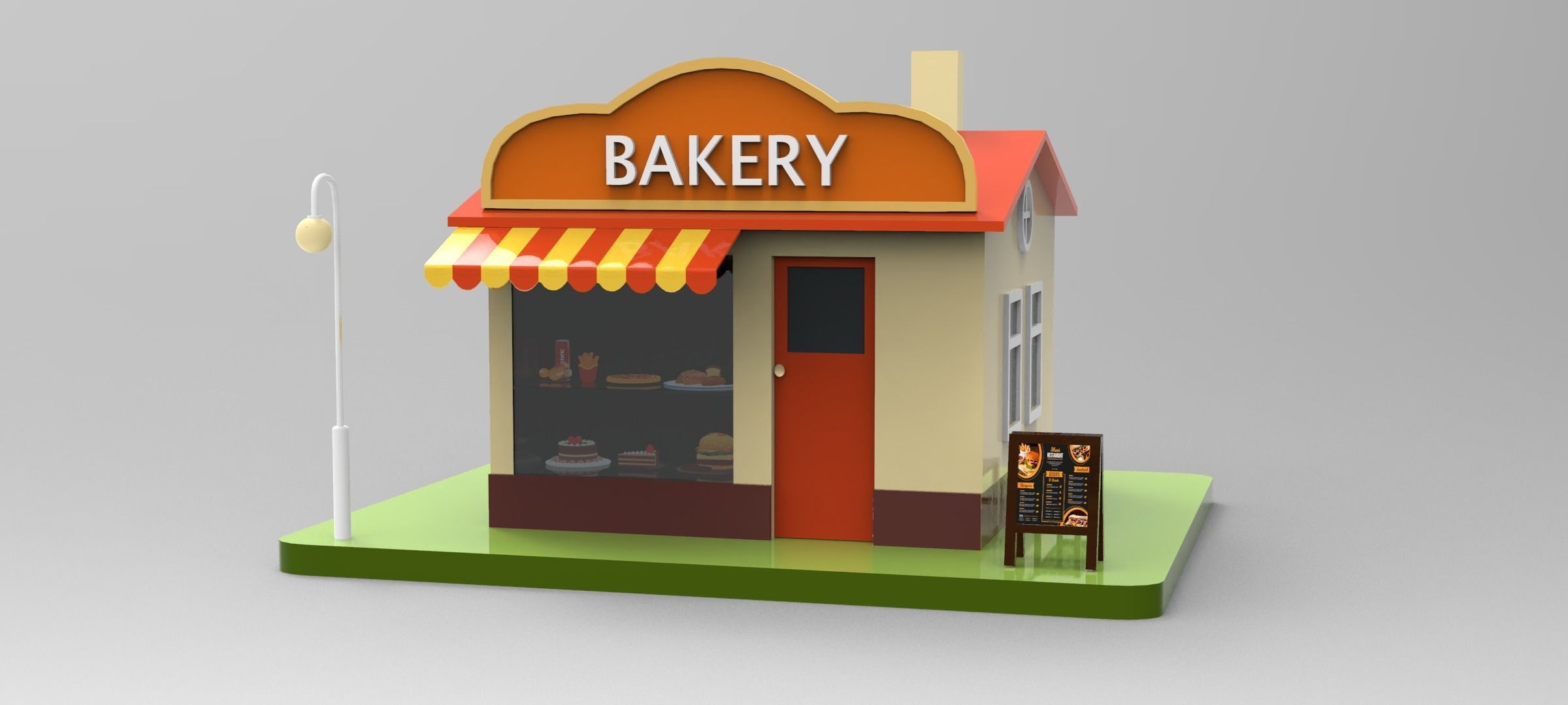 Cartoon Bakery Shop Low-poly 3D model_20