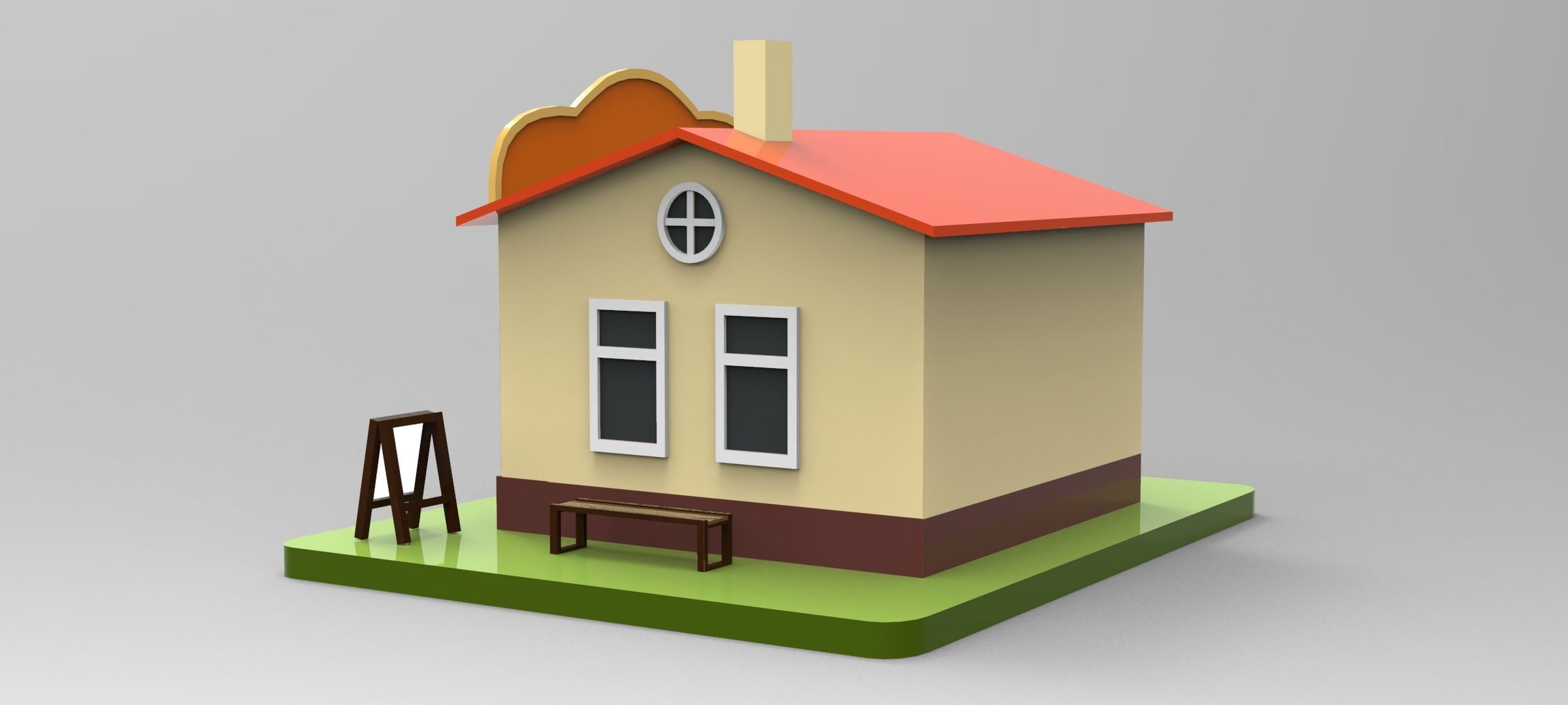 Cartoon Bakery Shop Low-poly 3D model_4