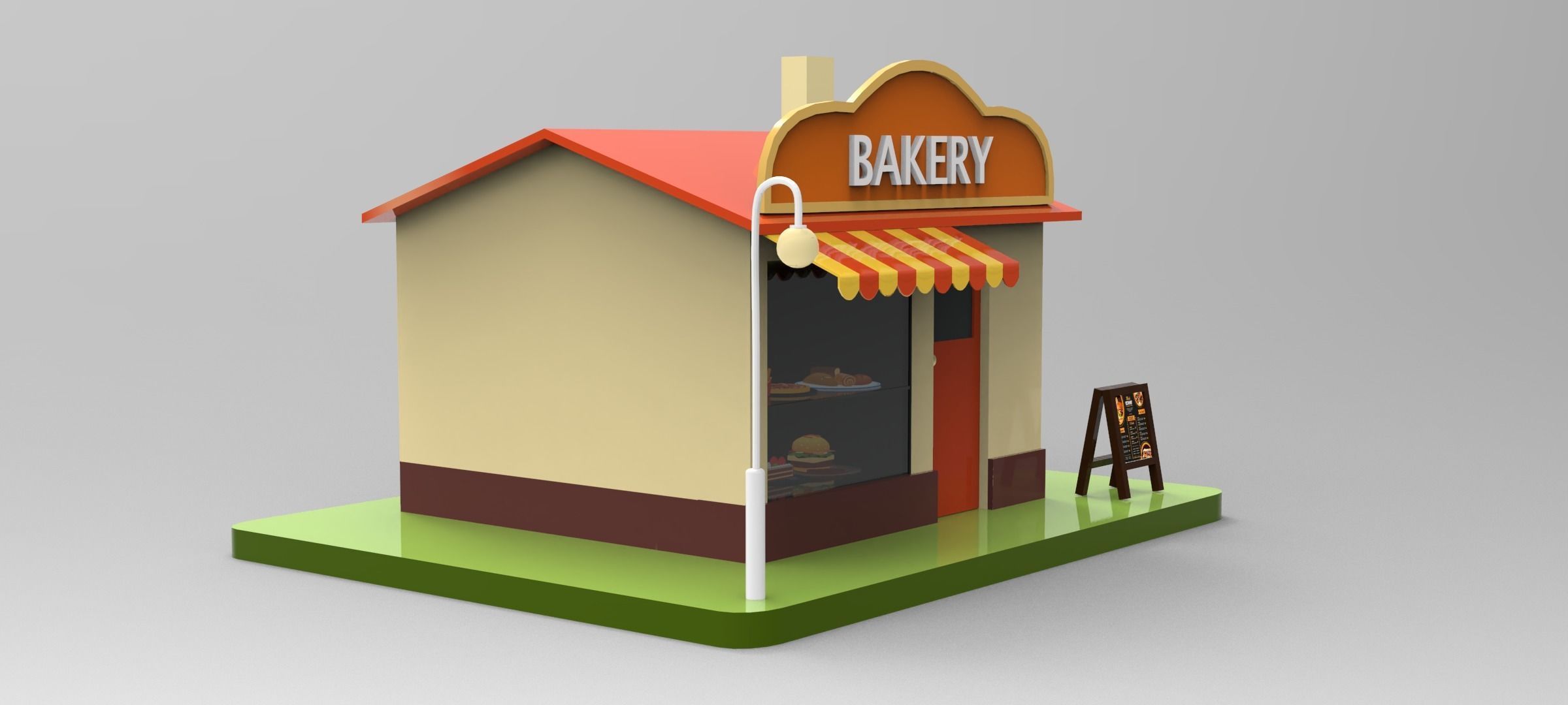 Cartoon Bakery Shop Low-poly 3D model_15