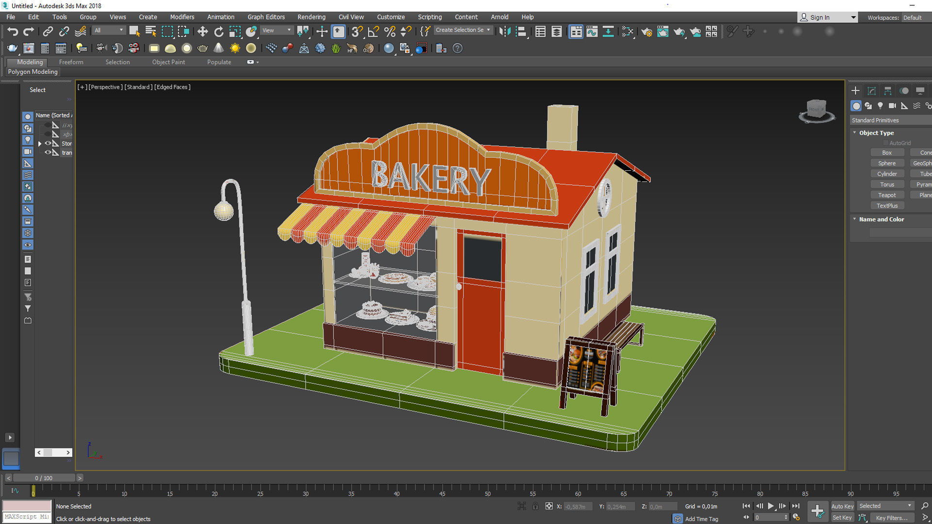 Cartoon Bakery Shop Low-poly 3D model_7