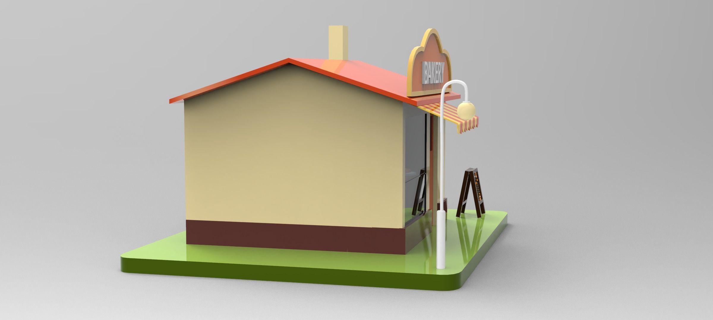 Cartoon Bakery Shop Low-poly 3D model_16