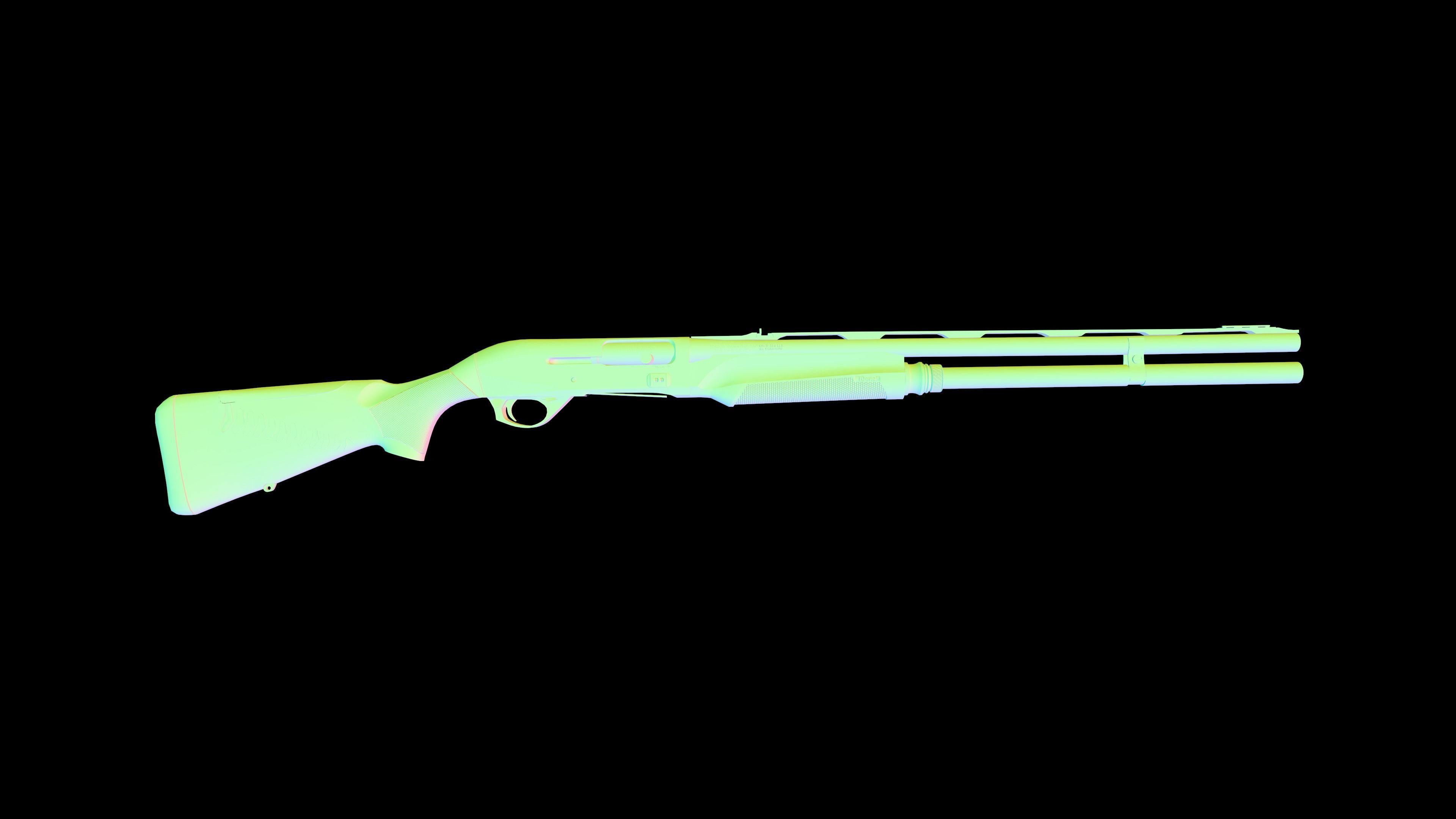 Benelli M2 SP  Low-poly 3D model_10