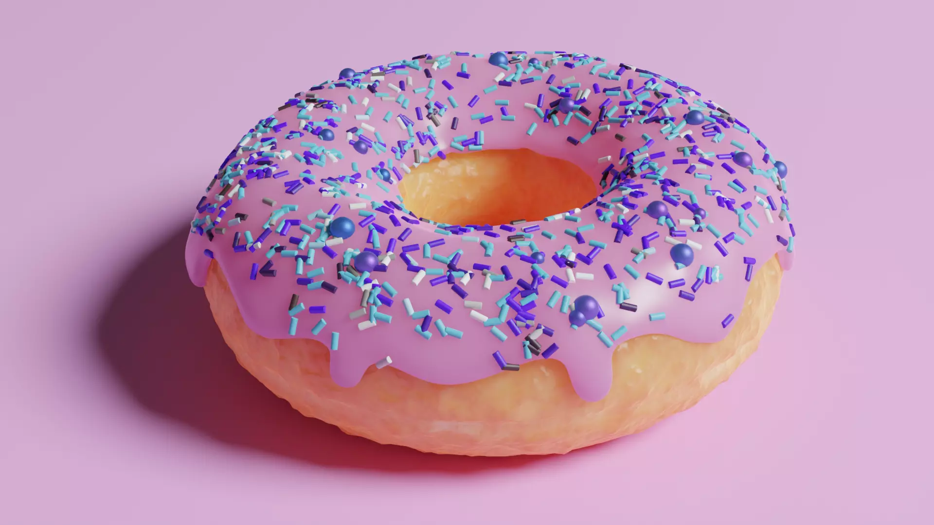 Oily donut 3D model_0