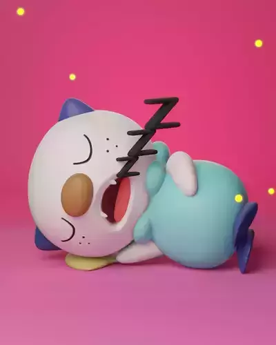 Pokemon oshawott sleeping Free 3D print model