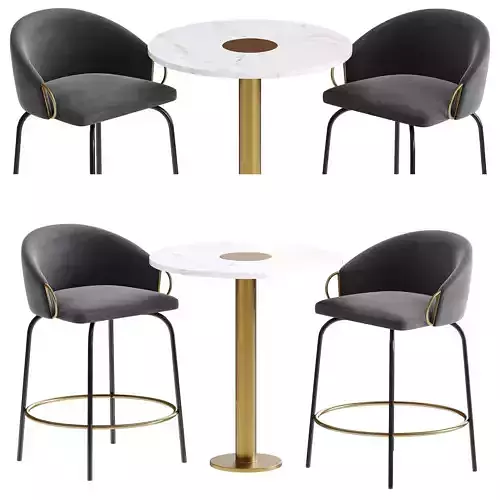 Claire Counter Bar Table 3D model