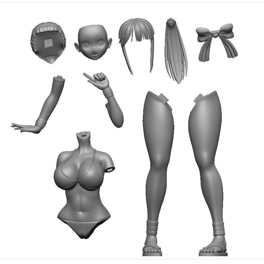 Minobe Shinobu  original character 3D print model_5