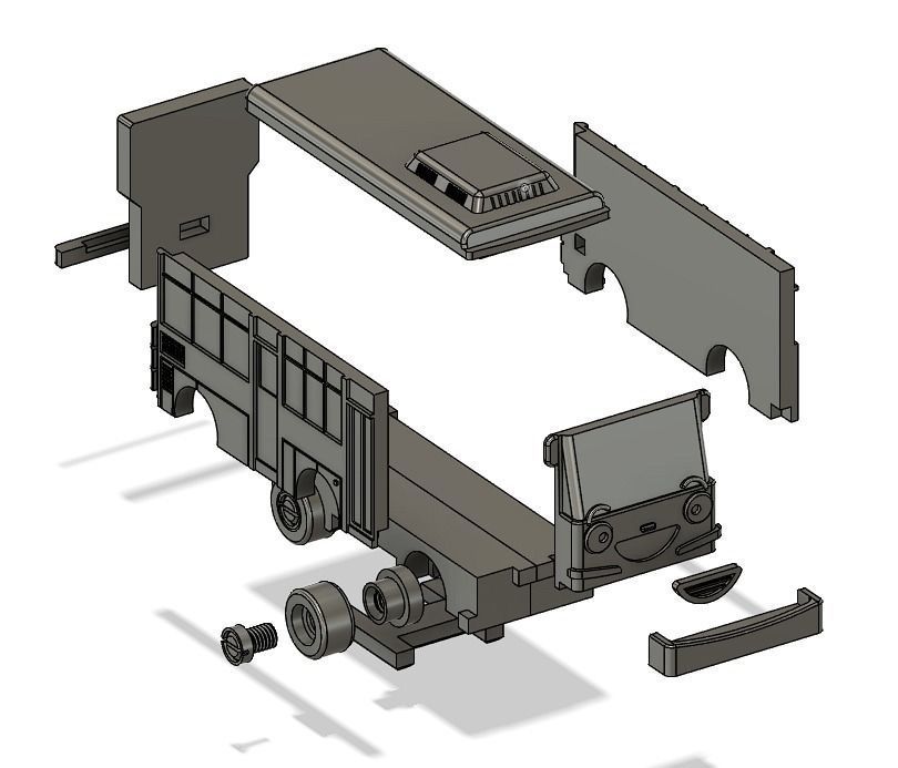 Little Bus Toy  Free 3D print model_1