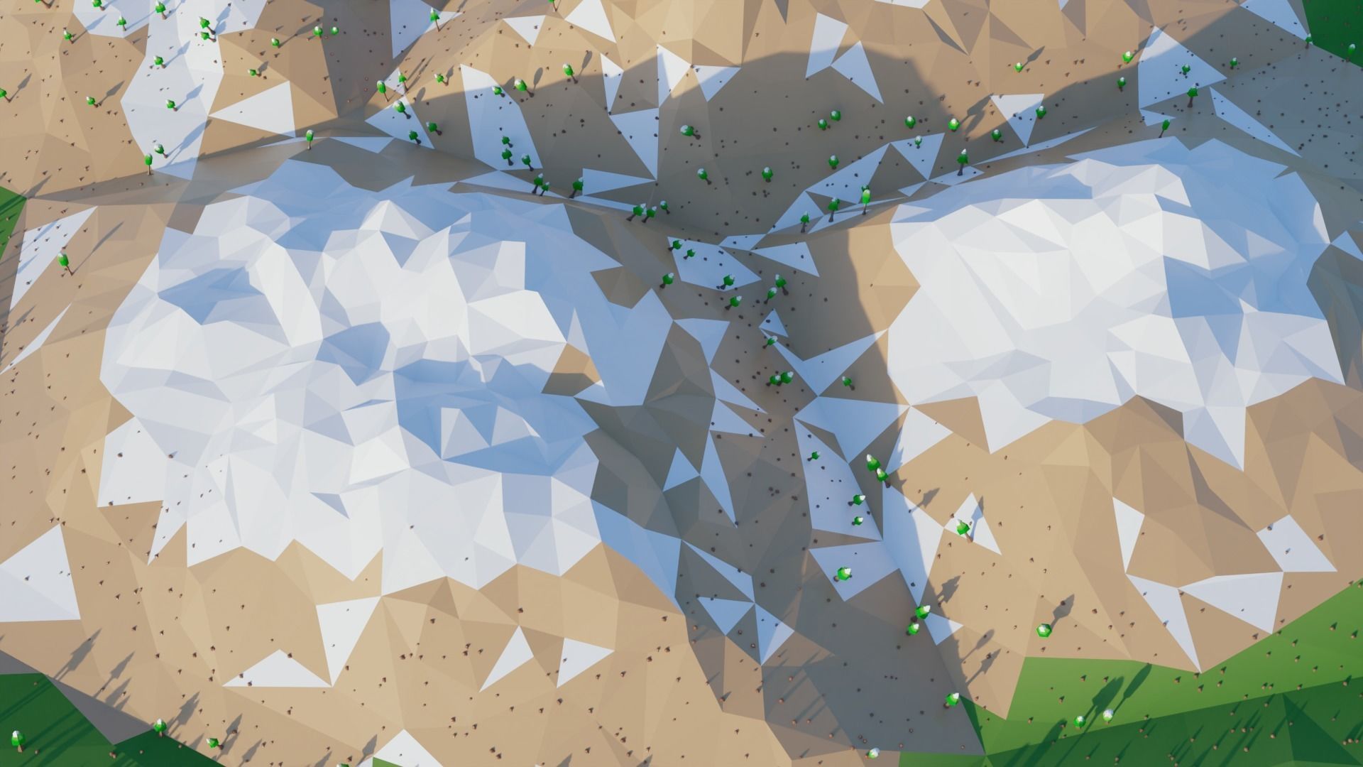 Cartoon low poly mountains pack Low-poly 3D model 3D model_3