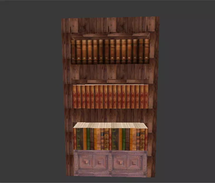 Skull Manor Bookshelf Free low-poly 3D model_0