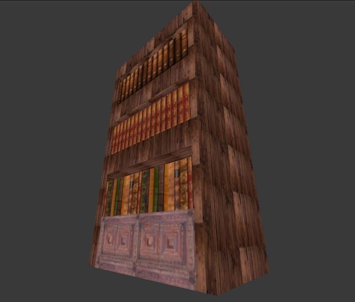 Skull Manor Bookshelf Free low-poly 3D model_4