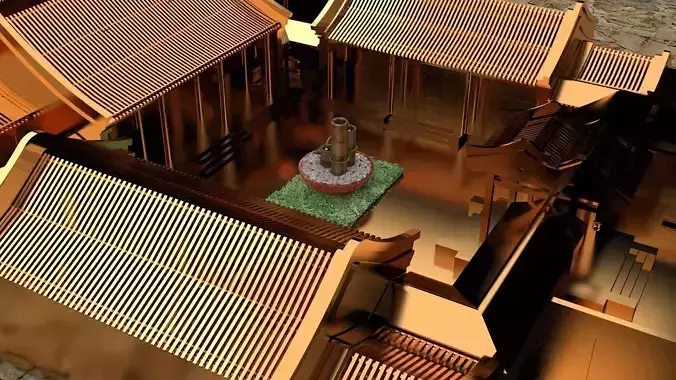 Chinese ancient courtyard  house
