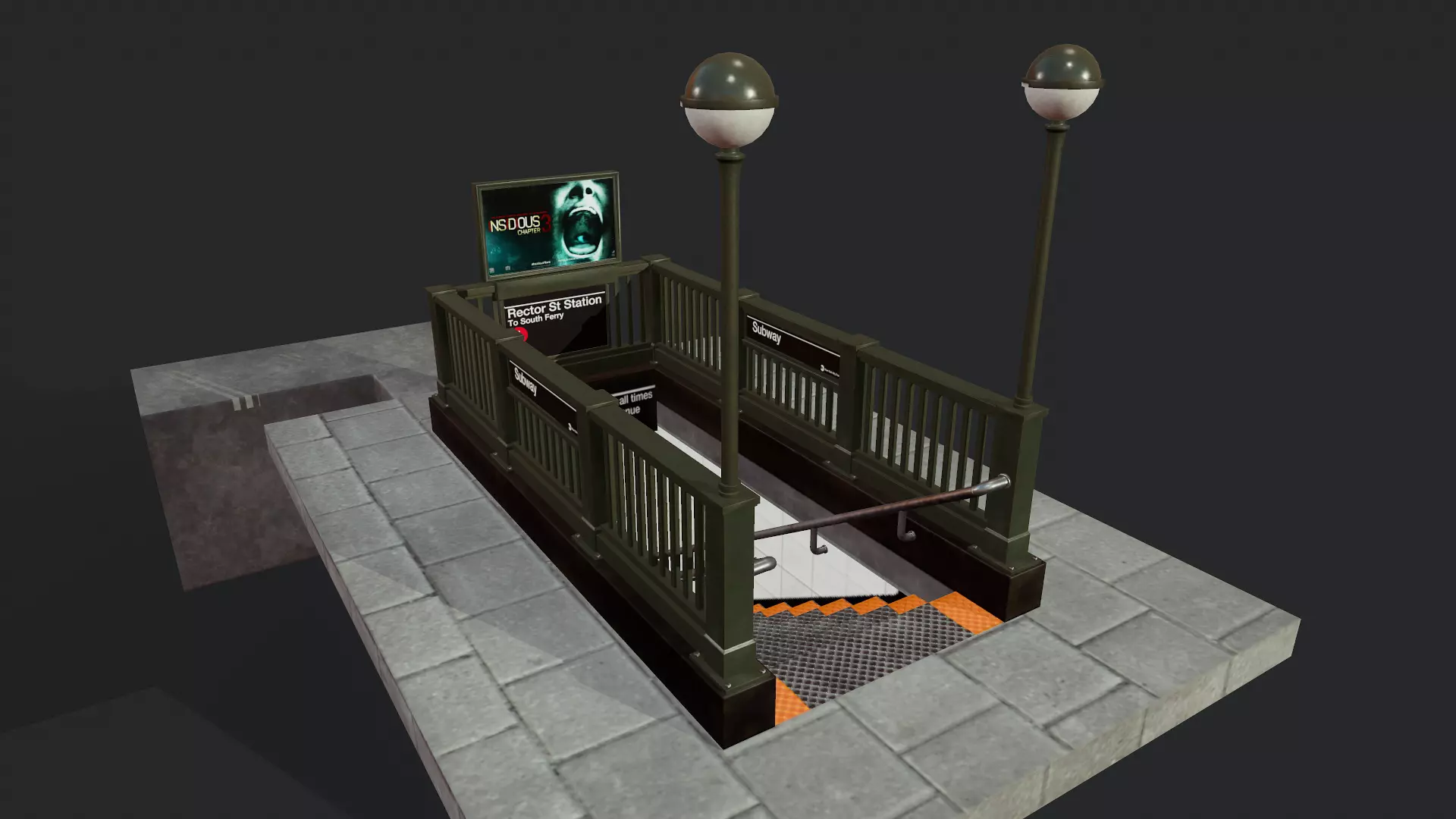 Subway Entrance - Tutorial Included Low-poly 3D model