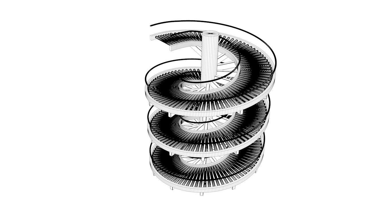 Spiral Conveyor 3D model_1