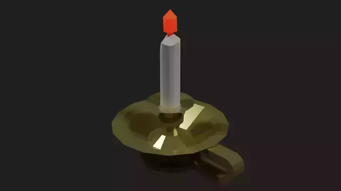 Lowpoly Candle gold