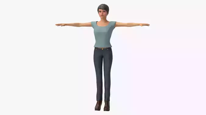 Character Rigged Female Marie 