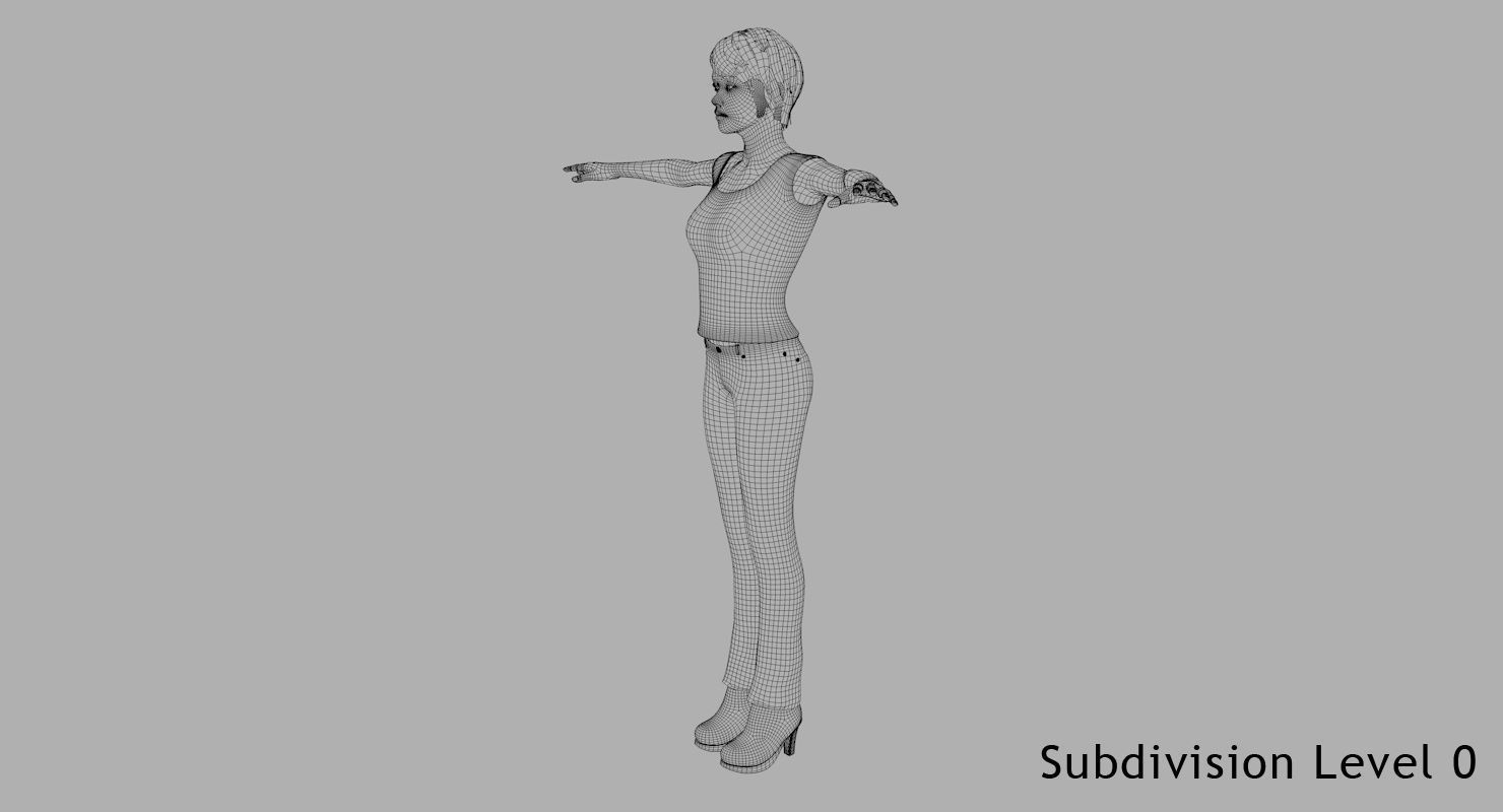 Female Character Rigged 3D model_16