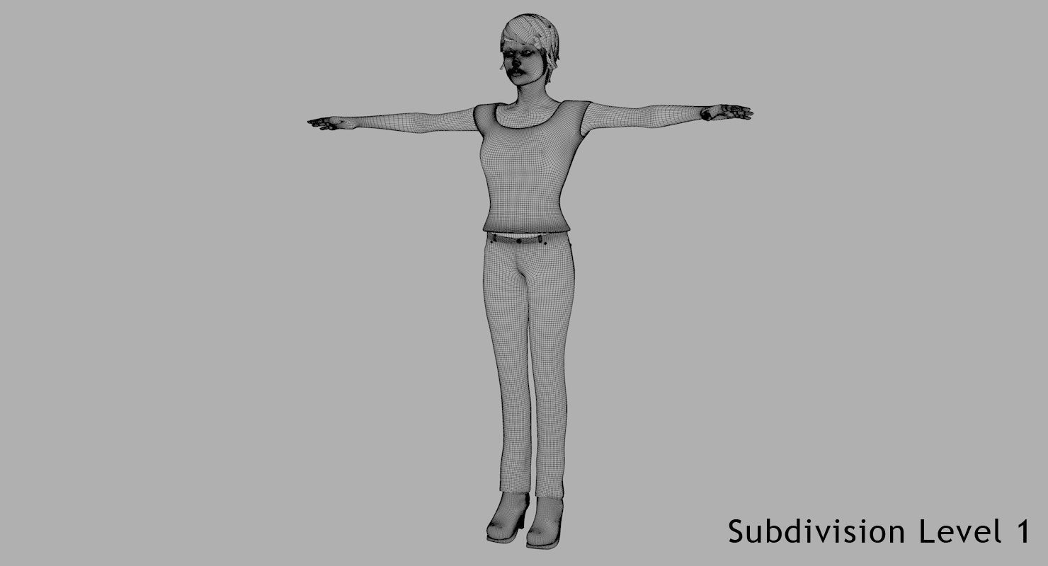 Female Character Rigged 3D model_13