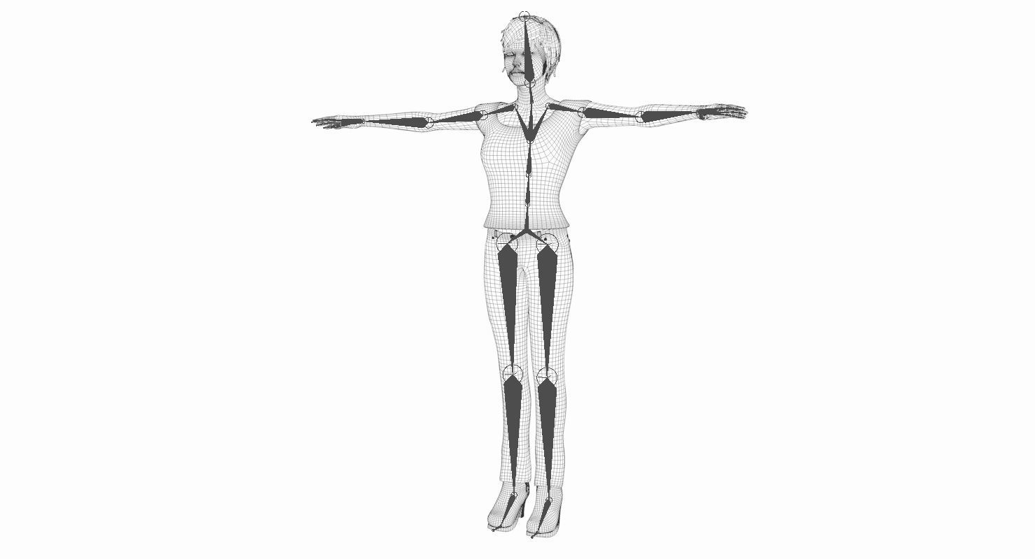 Female Character Rigged 3D model_7