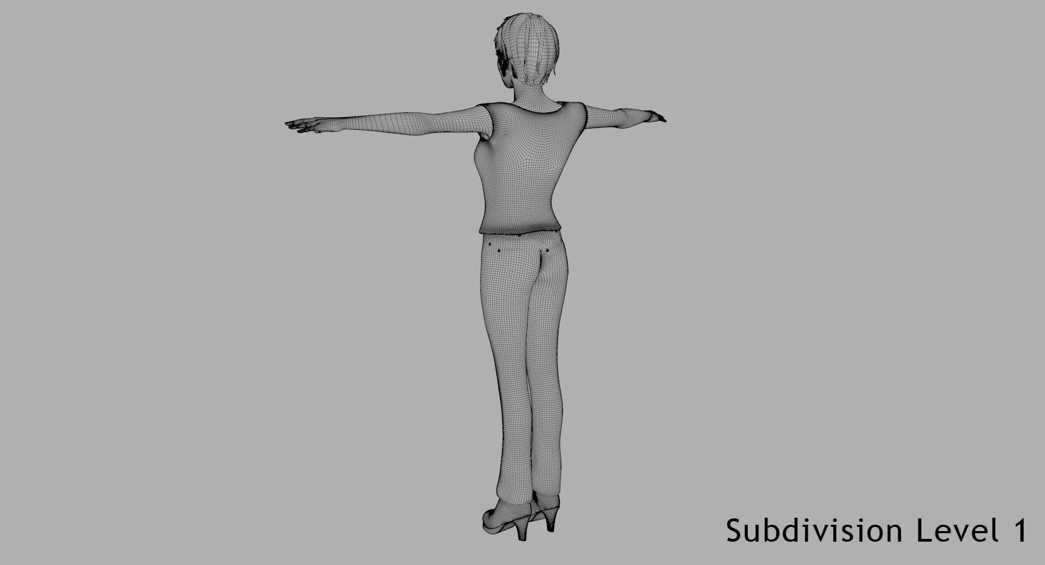 Female Character Rigged 3D model_19