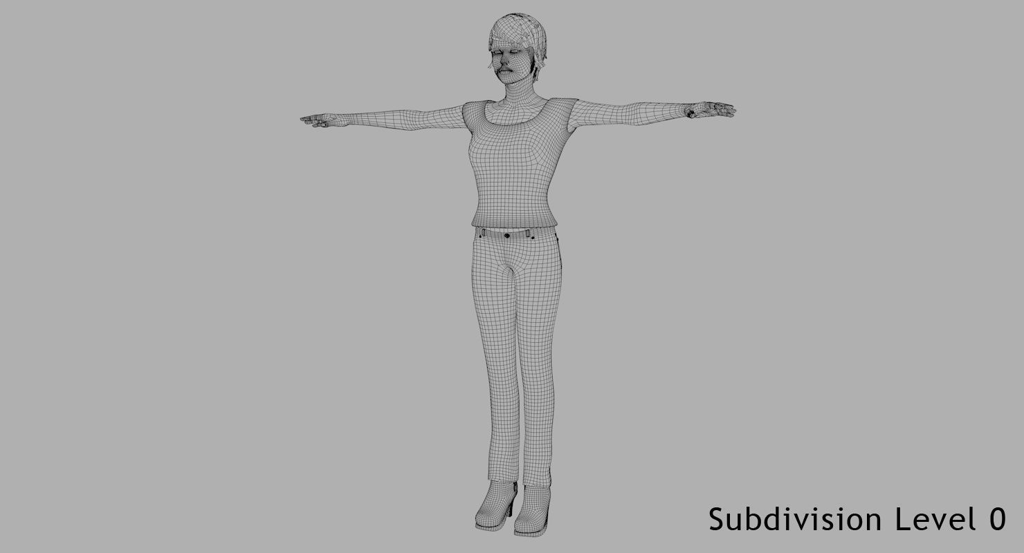 Female Character Rigged 3D model_12
