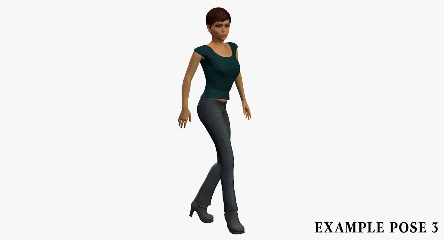 Female Character Rigged 3D model_10