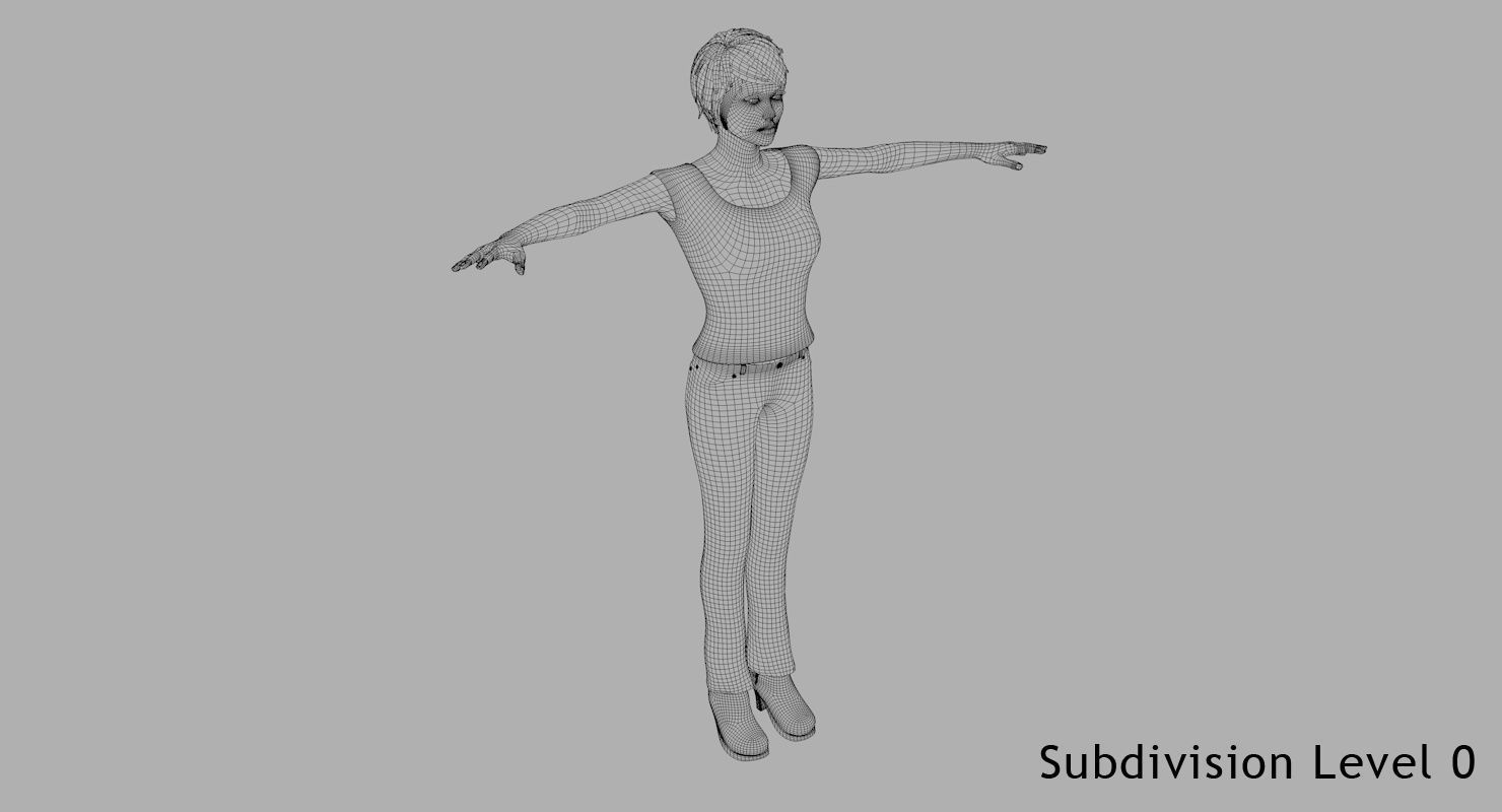 Female Character Rigged 3D model_14