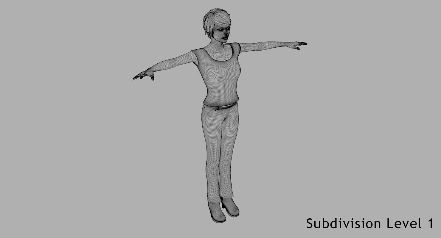 Female Character Rigged 3D model_15