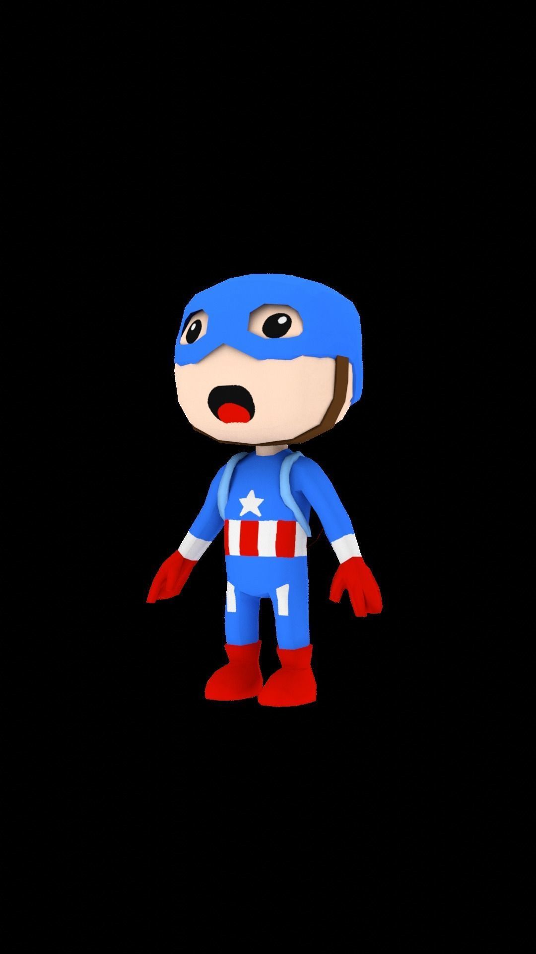 Assets Stickman character 3D Lowpoly Game Mobile Low-poly 3D model_3