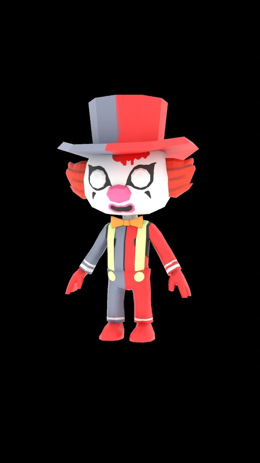 Assets Stickman character 3D Lowpoly Game Mobile Low-poly 3D model_9