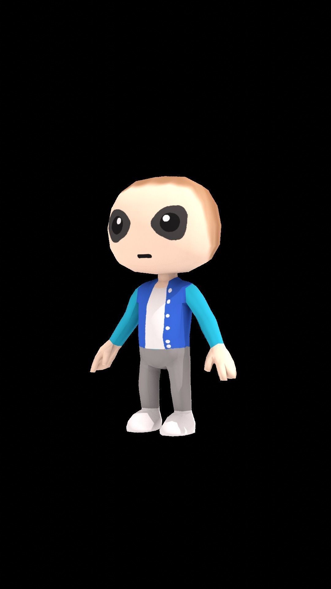 Assets Stickman character 3D Lowpoly Game Mobile Low-poly 3D model_5