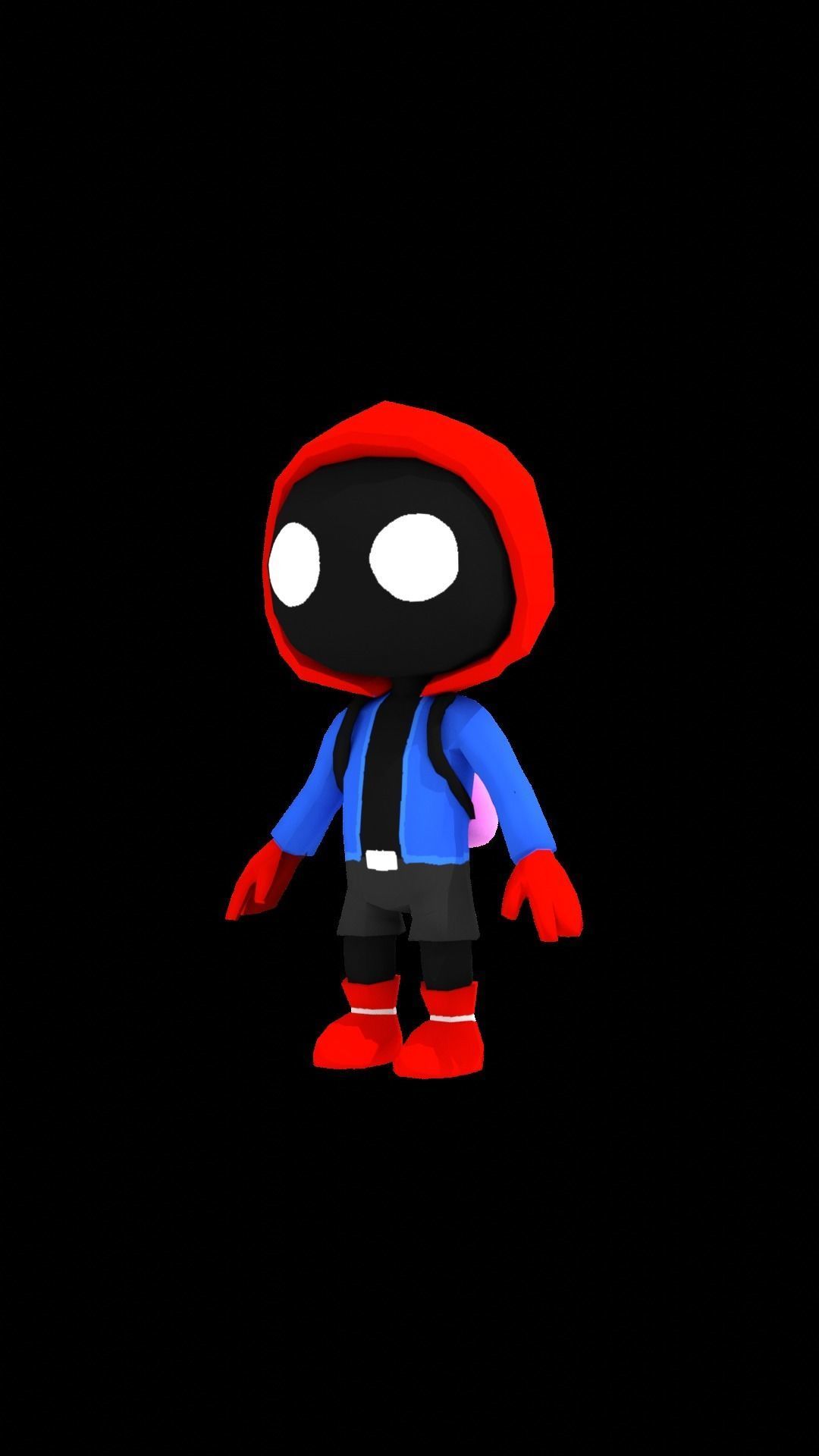 Assets Stickman character 3D Lowpoly Game Mobile Low-poly 3D model_2