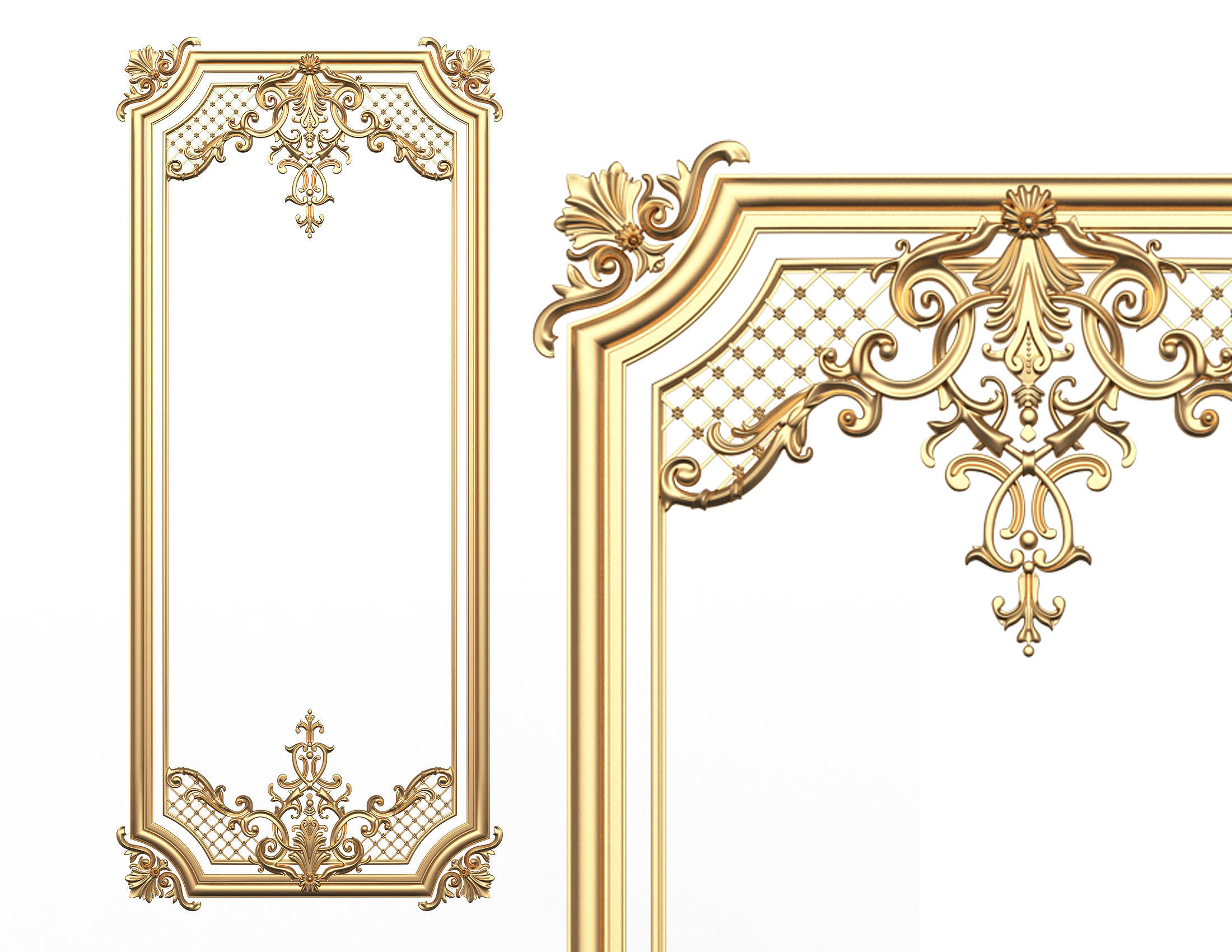 Collection of 40 Classic Carvings 01 Low-poly 3D model_14
