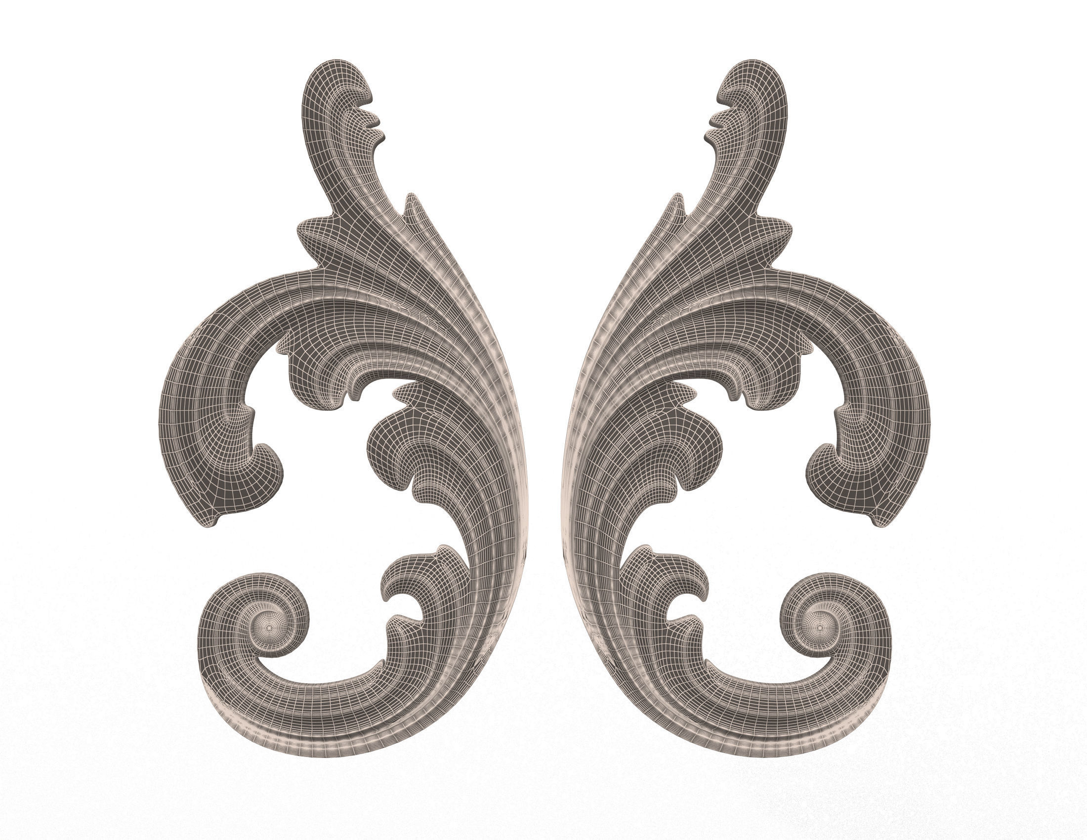 Collection of 40 Classic Carvings 01 Low-poly 3D model_100