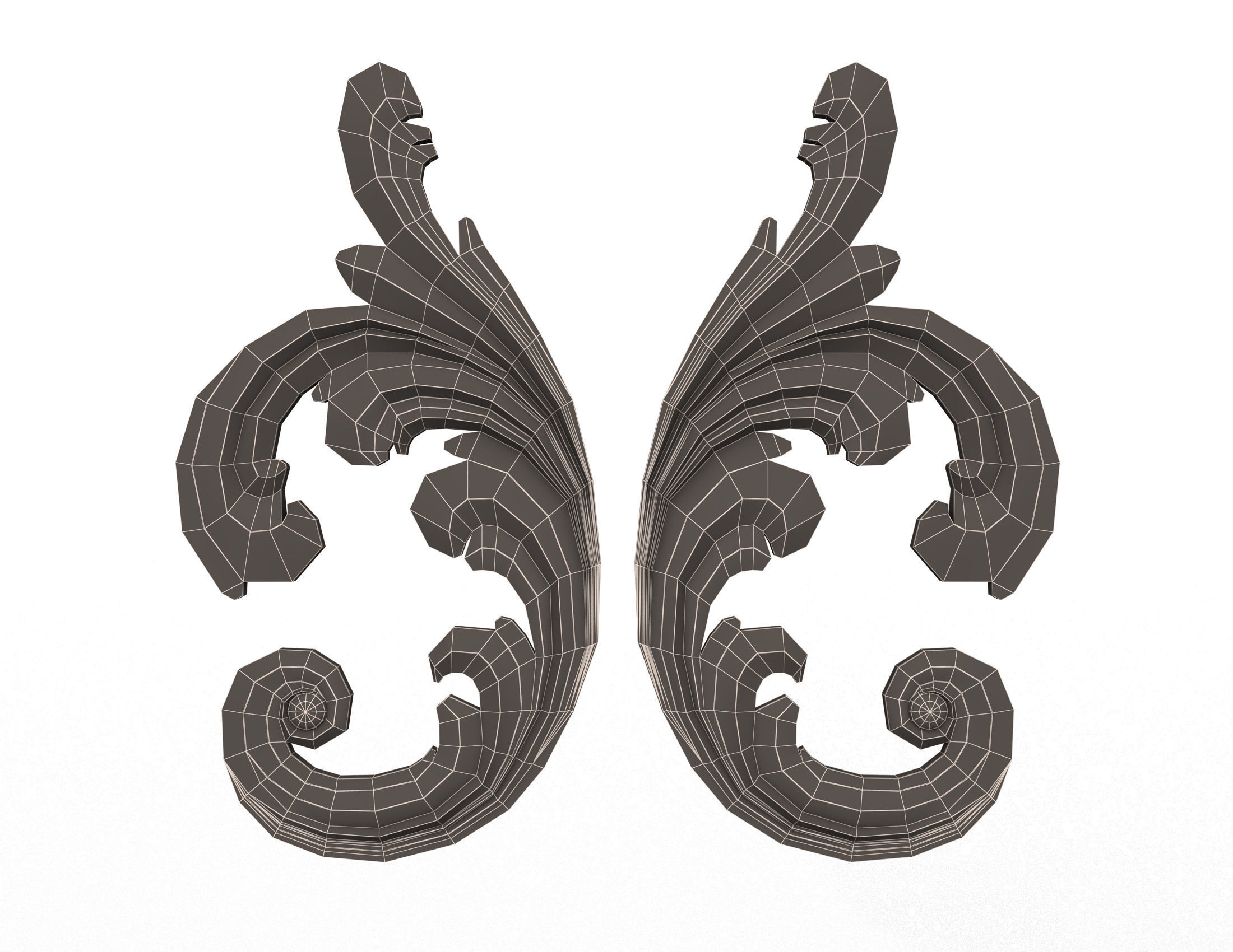 Collection of 40 Classic Carvings 01 Low-poly 3D model_108