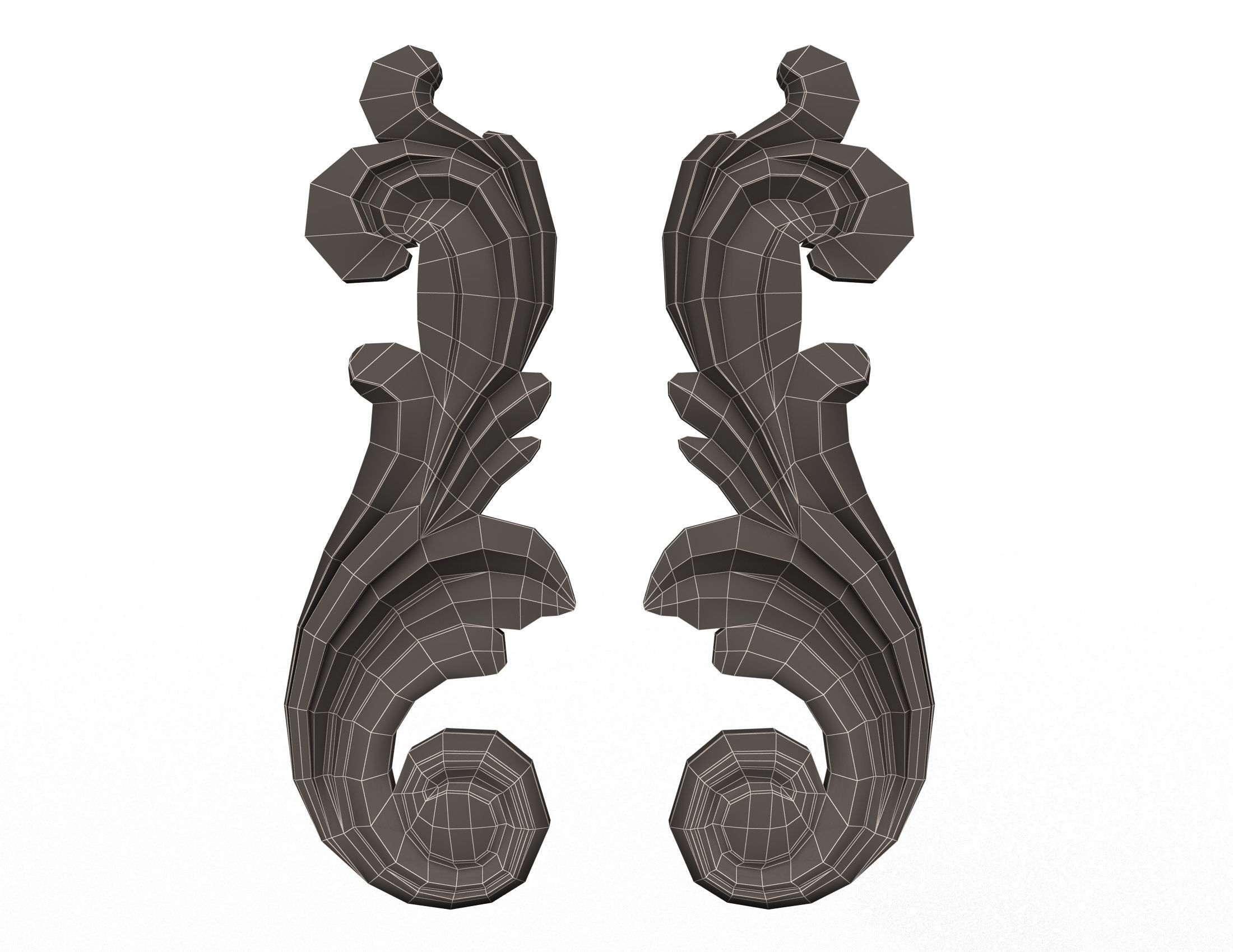 Collection of 40 Classic Carvings 01 Low-poly 3D model_63