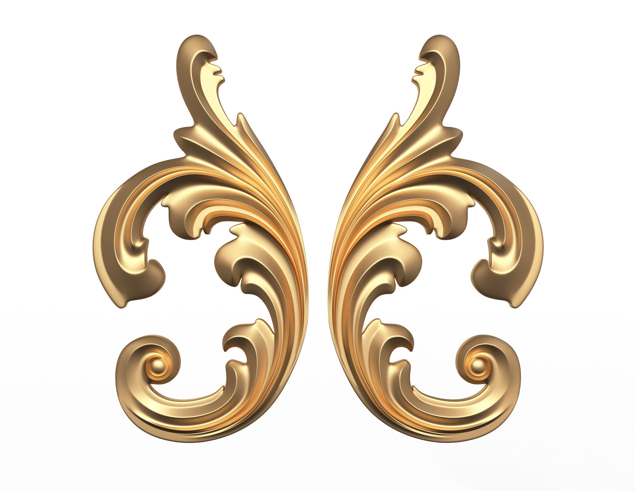 Collection of 40 Classic Carvings 01 Low-poly 3D model_55
