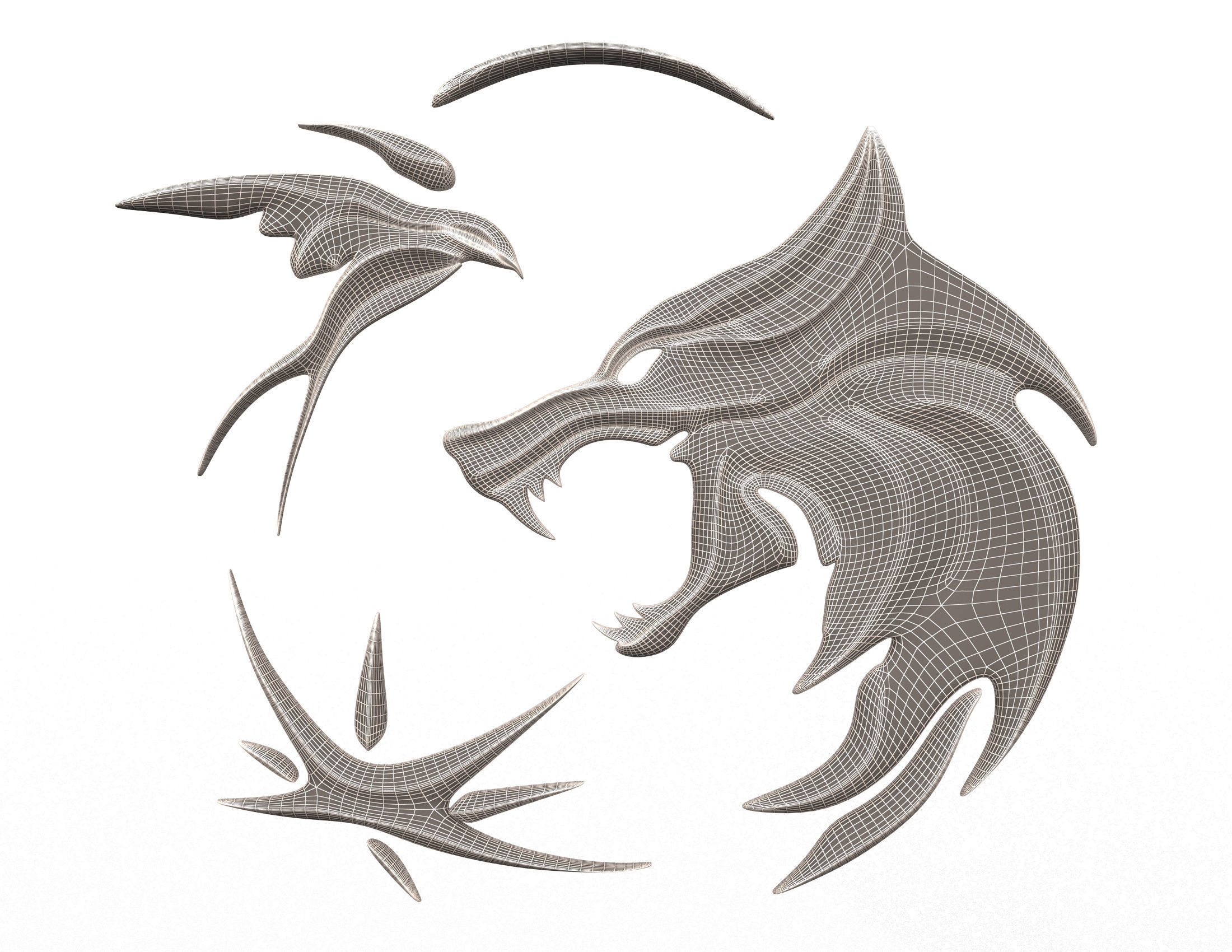 Collection of 40 Classic Carvings 01 Low-poly 3D model_143