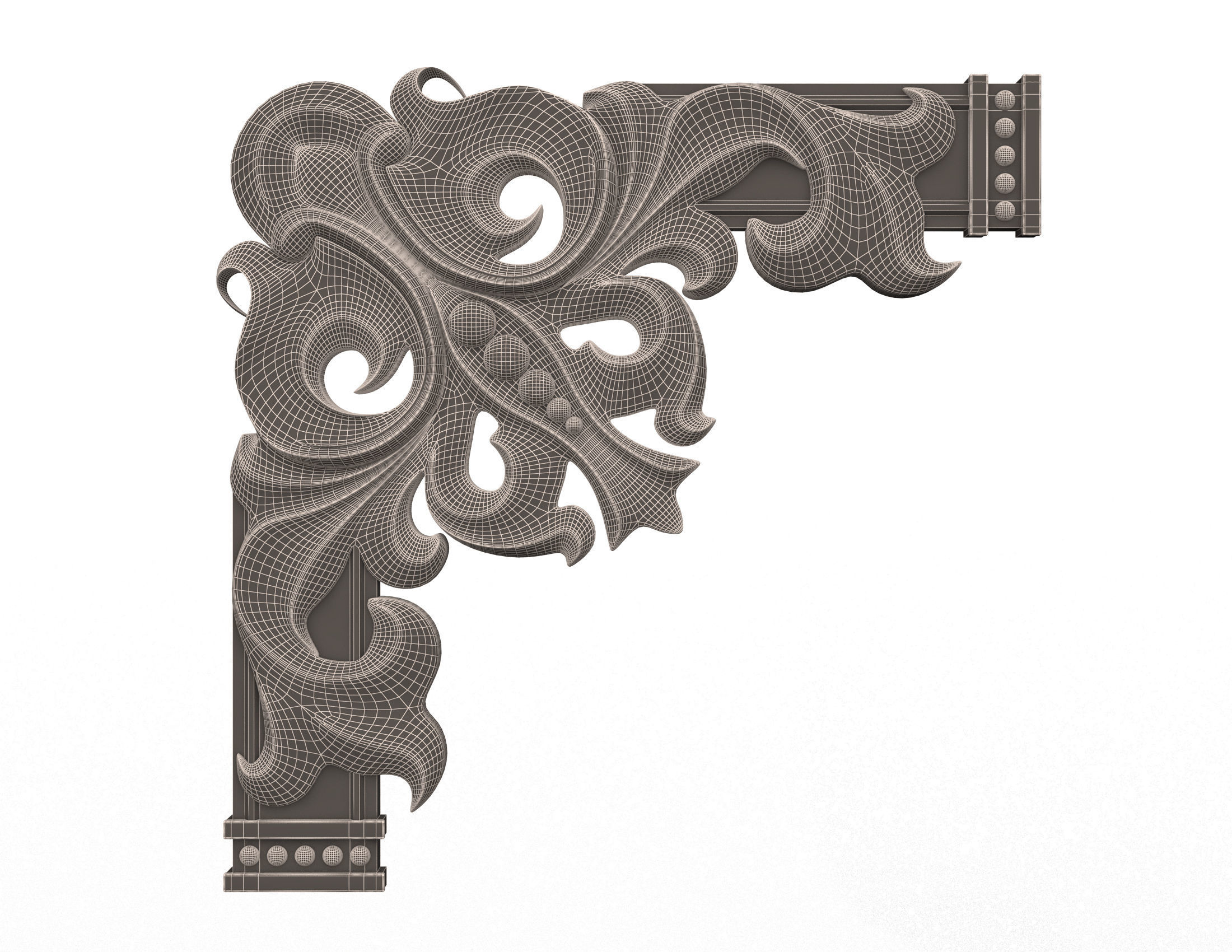 Collection of 40 Classic Carvings 01 Low-poly 3D model_94